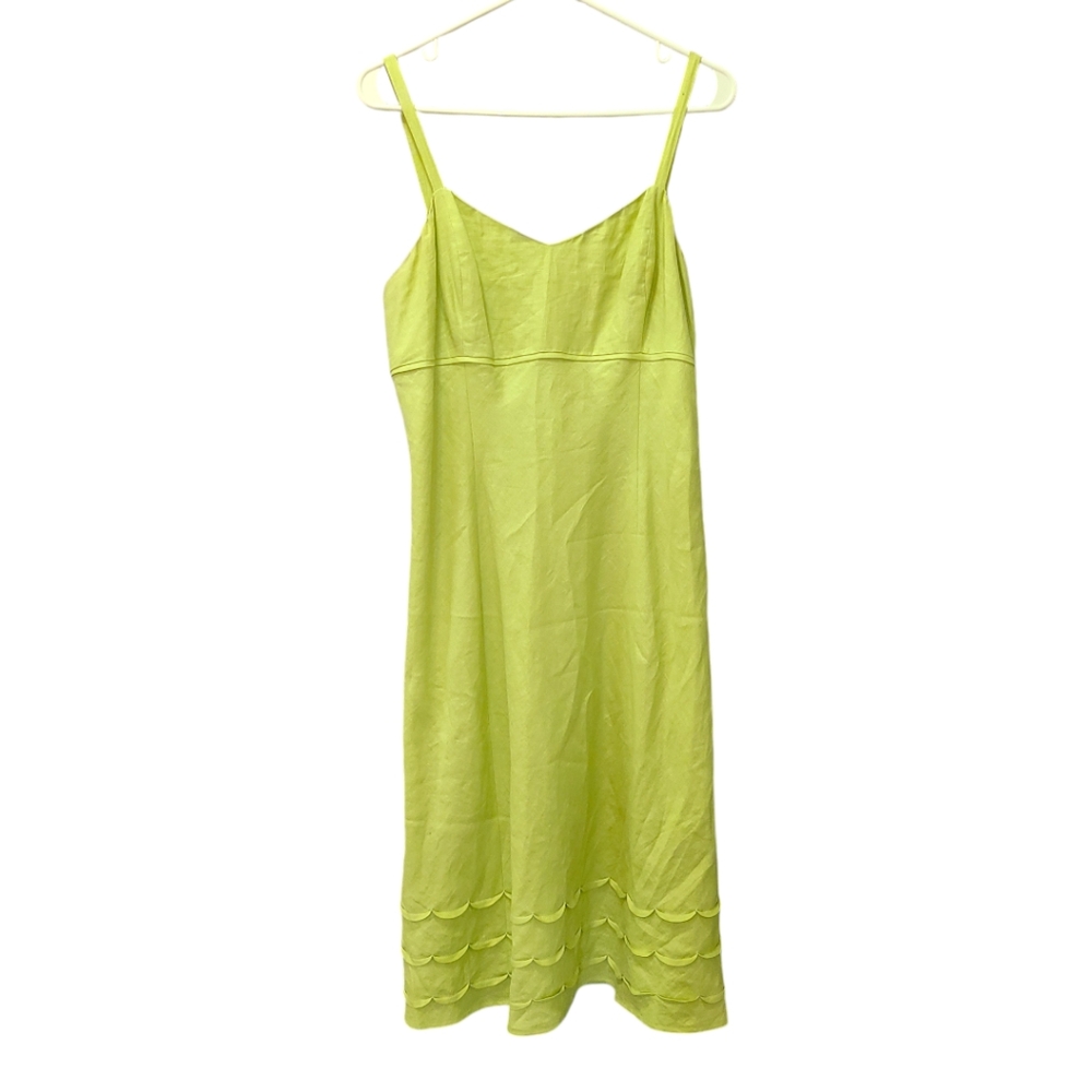 Ann Taylor Loft Midi Linen Dress Size 10 Light Green, Euc
